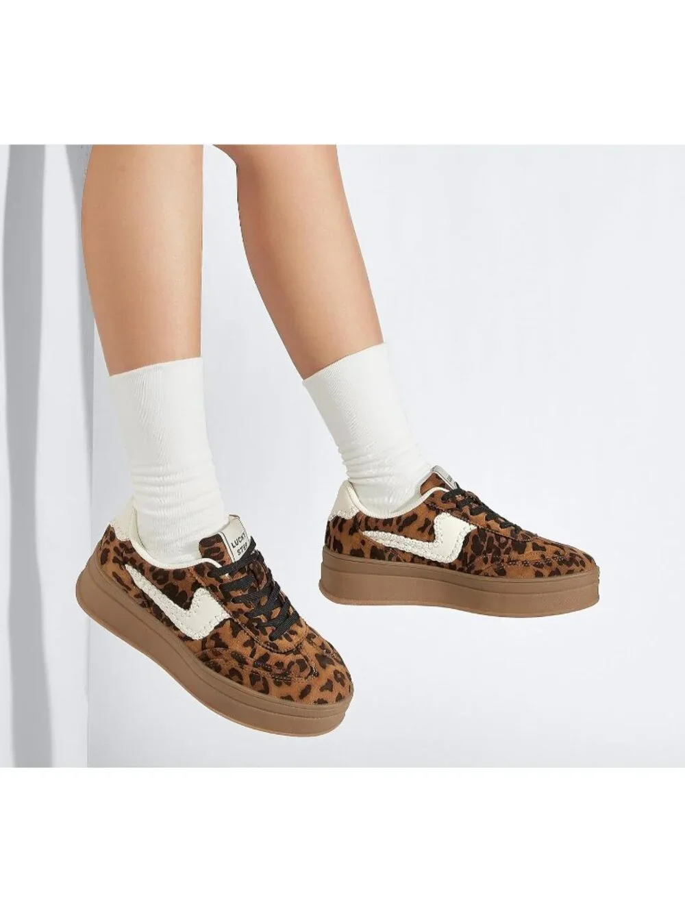 🆕Women's Leopard Platform Fashion Sneakers Thick Sole Casual Walking Shoes